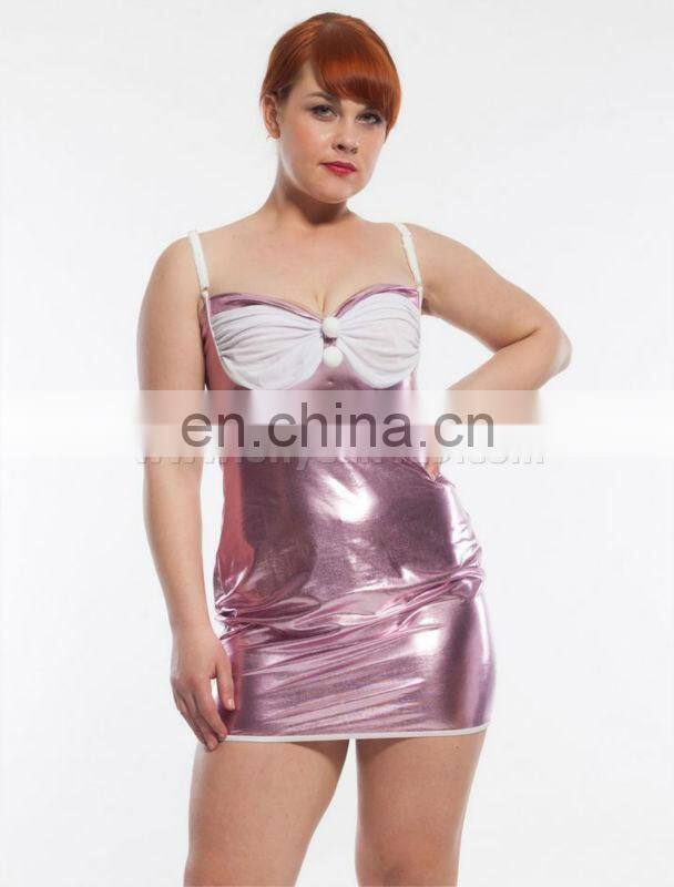 Hot black plus size with garter ladies hot girl sexy leather dress