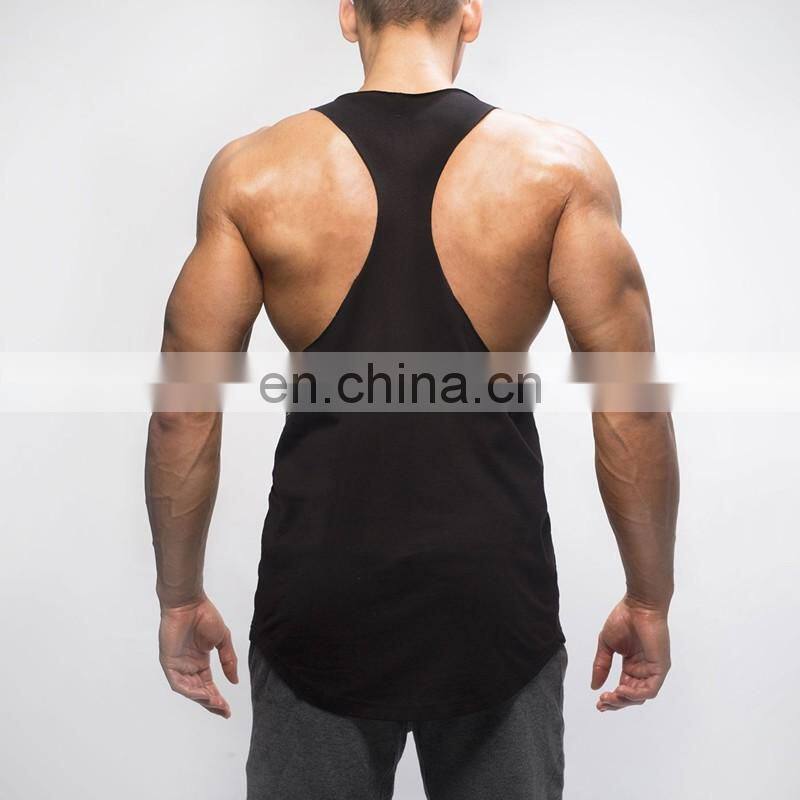 mens printing black stringer outdoor promotional singlet