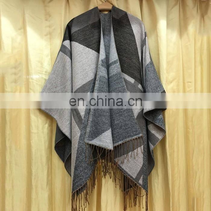 chinese wholesale suppliers ladies cashmere wraps fringe blanket geometry pattern kashmir winter shawls