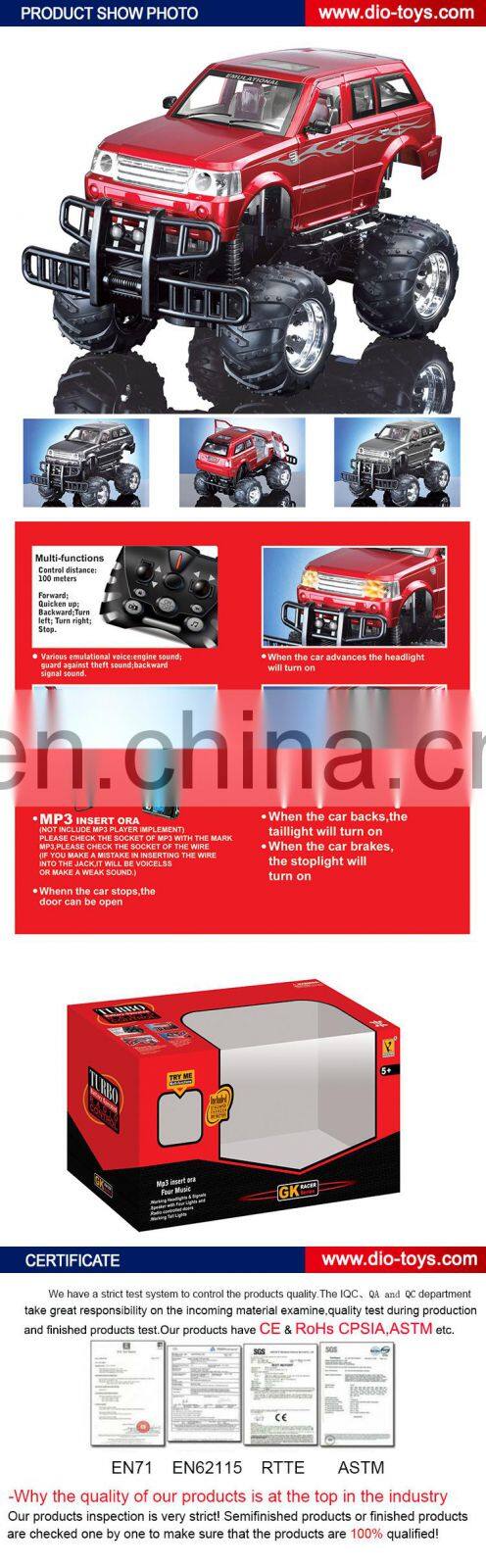 9.6V battery power kids four wheels 1:8 rc car with MP3