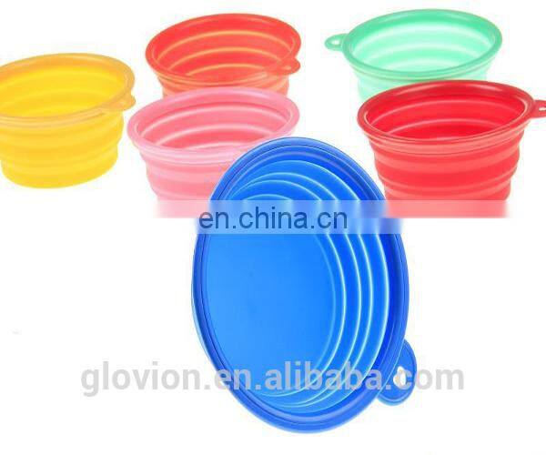 Glovion foldable pet bowl non-toxic colorful silicone folding pet bowl friendly pet bowl