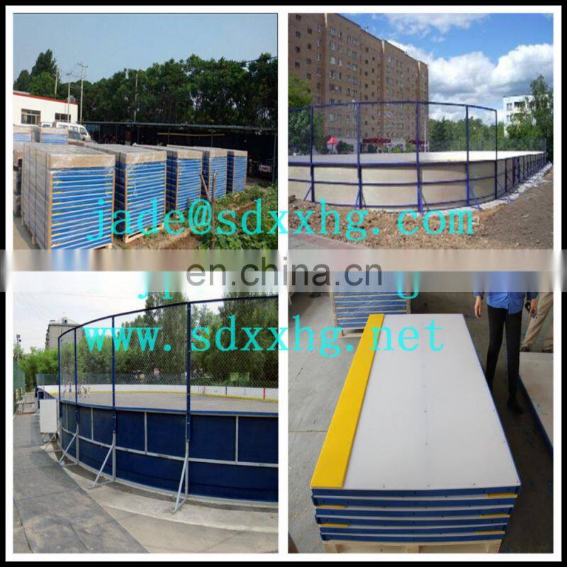 ice skating rink HDPE board with steel frame ice hockey board
