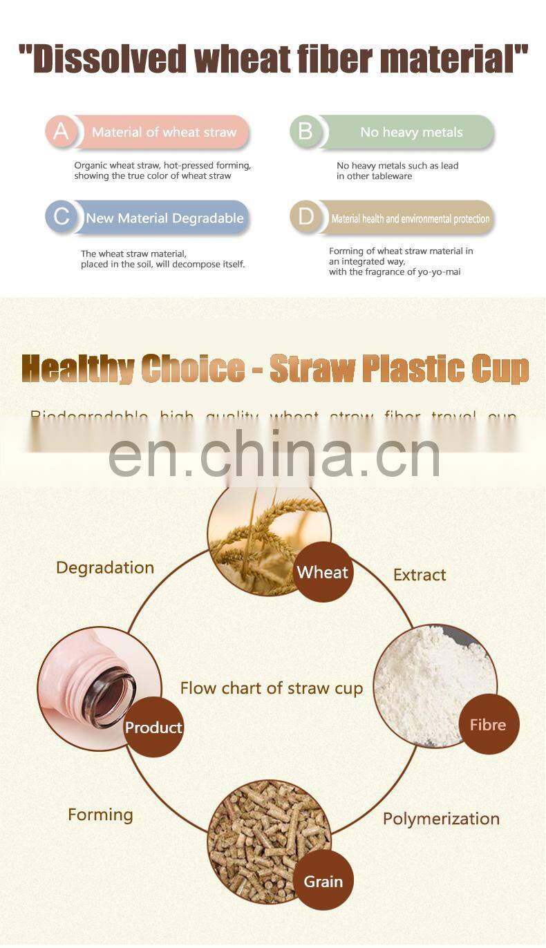 Wholesale Wheat Straw Bottle Double Wall Glass Drinking Water Bottle Bpa Free