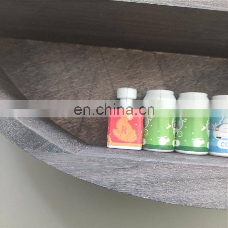 popular wood half moon hanging wall floating shelf for home decoration