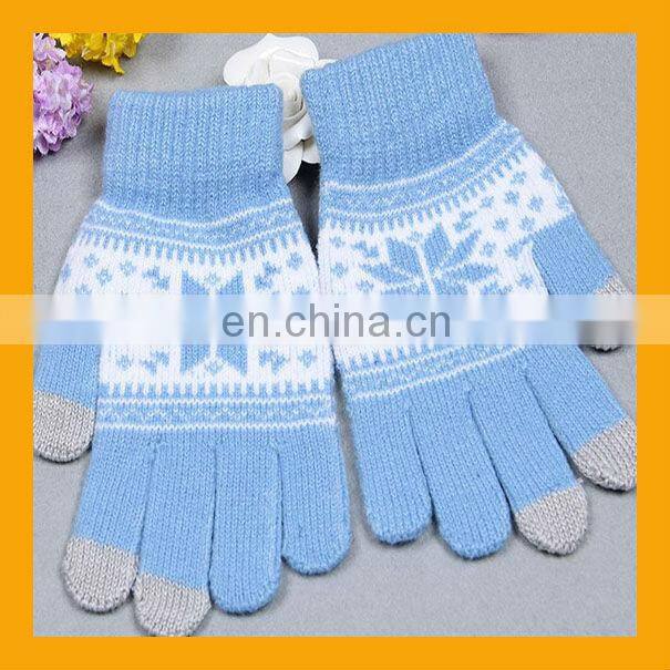 Cheapest Fashion Winter Snow Jacquard Touch Gloves