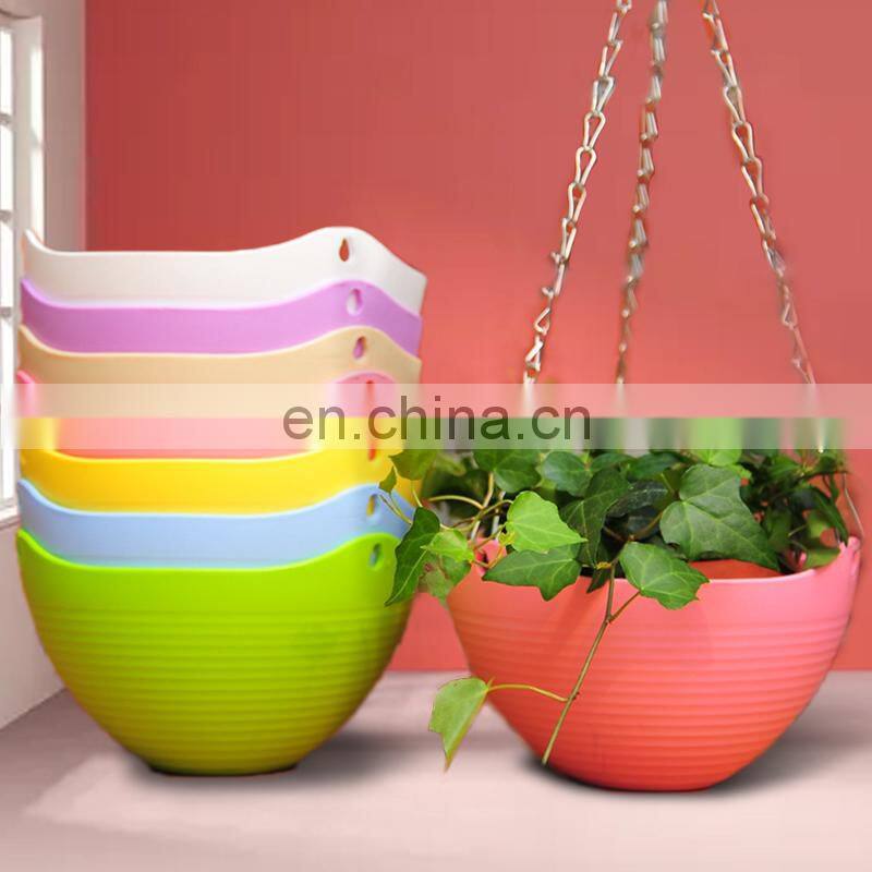 wholesale designing cheap outdoor plant flower pot holder hanging plastic flower pots