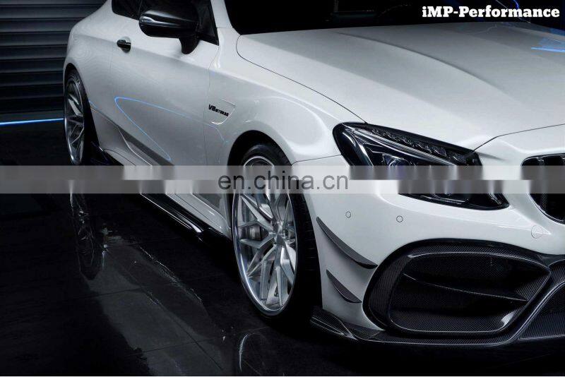 Runde Newest Carbon Fiber Kits For Mercedes-Benz W205 C63 AMG Upgrade IMP Style Front Rear Bumper Side Skirts Spoiler Grille