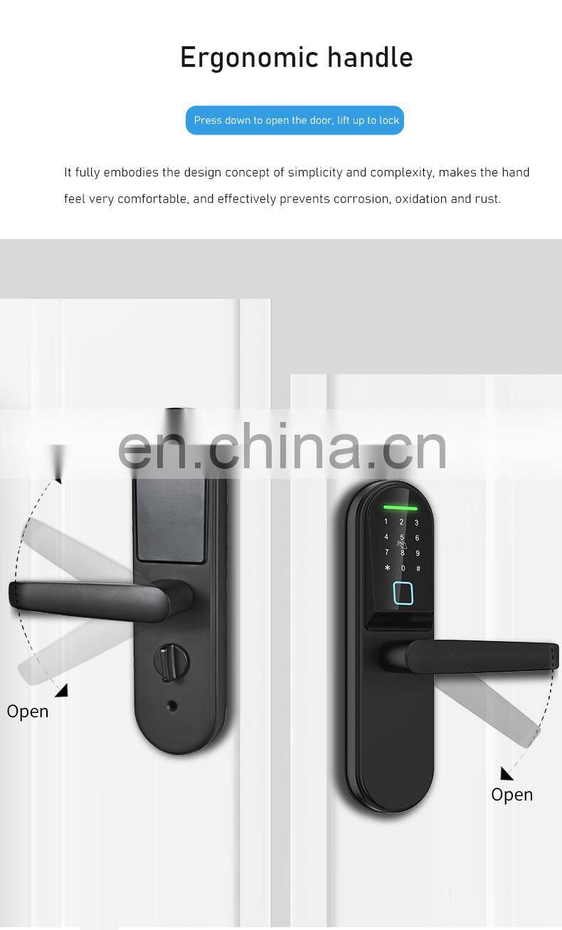Digital Outdoor Locks Fingerprint Touch Screen Electronic Handle Home Cheap Locker Apartment Ttlock Tuya Smart Finger Door Lock