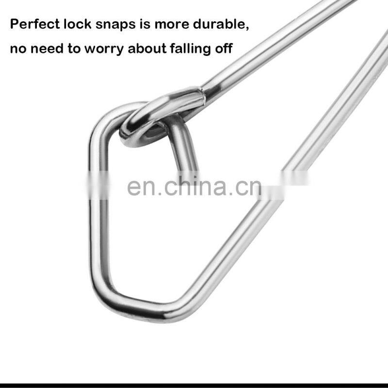 JOHNCOO 100PCS Wholesale Snap Lock Swivel Metal Fishing Pin Loop Fish Hook Accessory