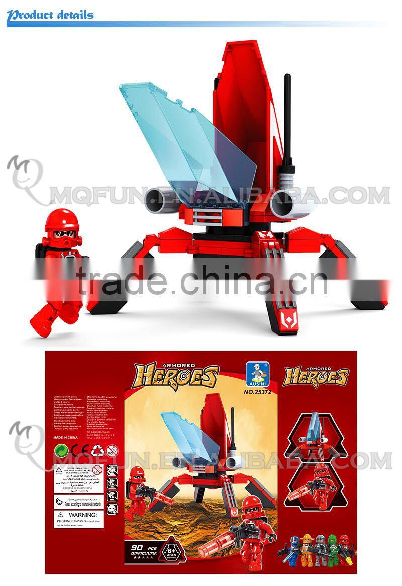 Mini Qute outer space robot machine aircraft super hero action figure plastic models building block educational toy NO.25372