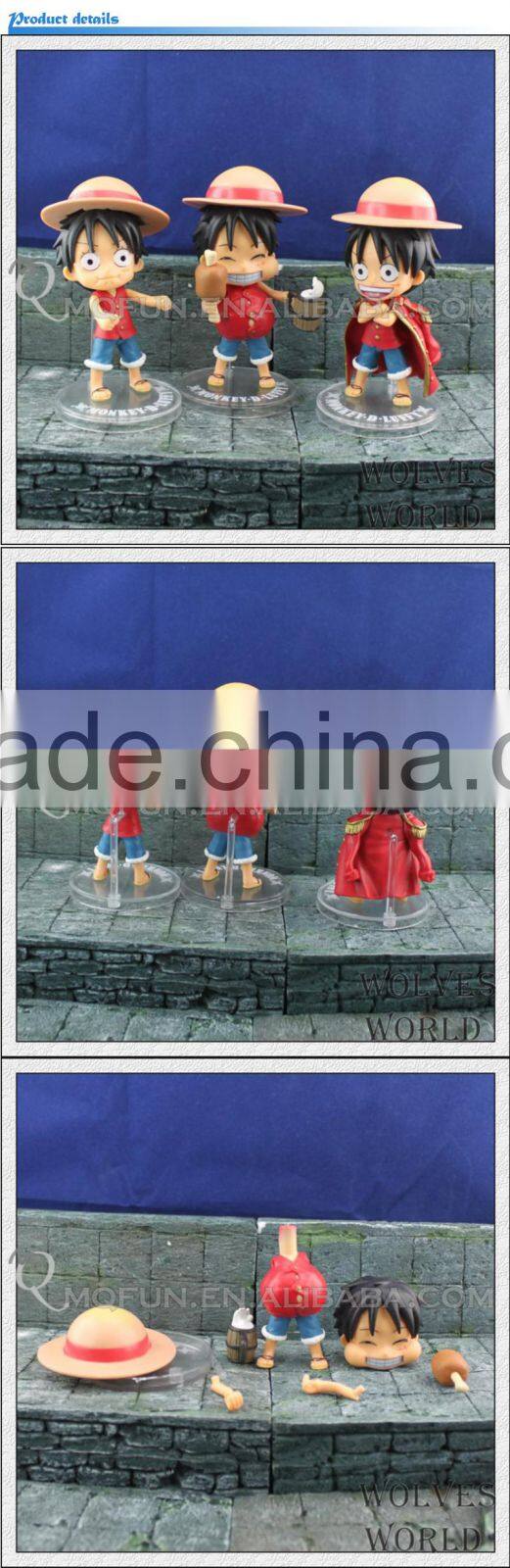 MINI QUTE 11 cm japanese anime Sea poacher Pirates one piece action figure assemble Monkey D Luffy brinquedos boys NO.MQ 063