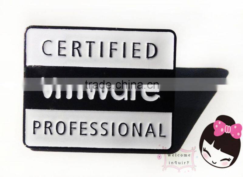 Custom metal lapel pin money clip tie clip elite men's club soft enamel orange letter