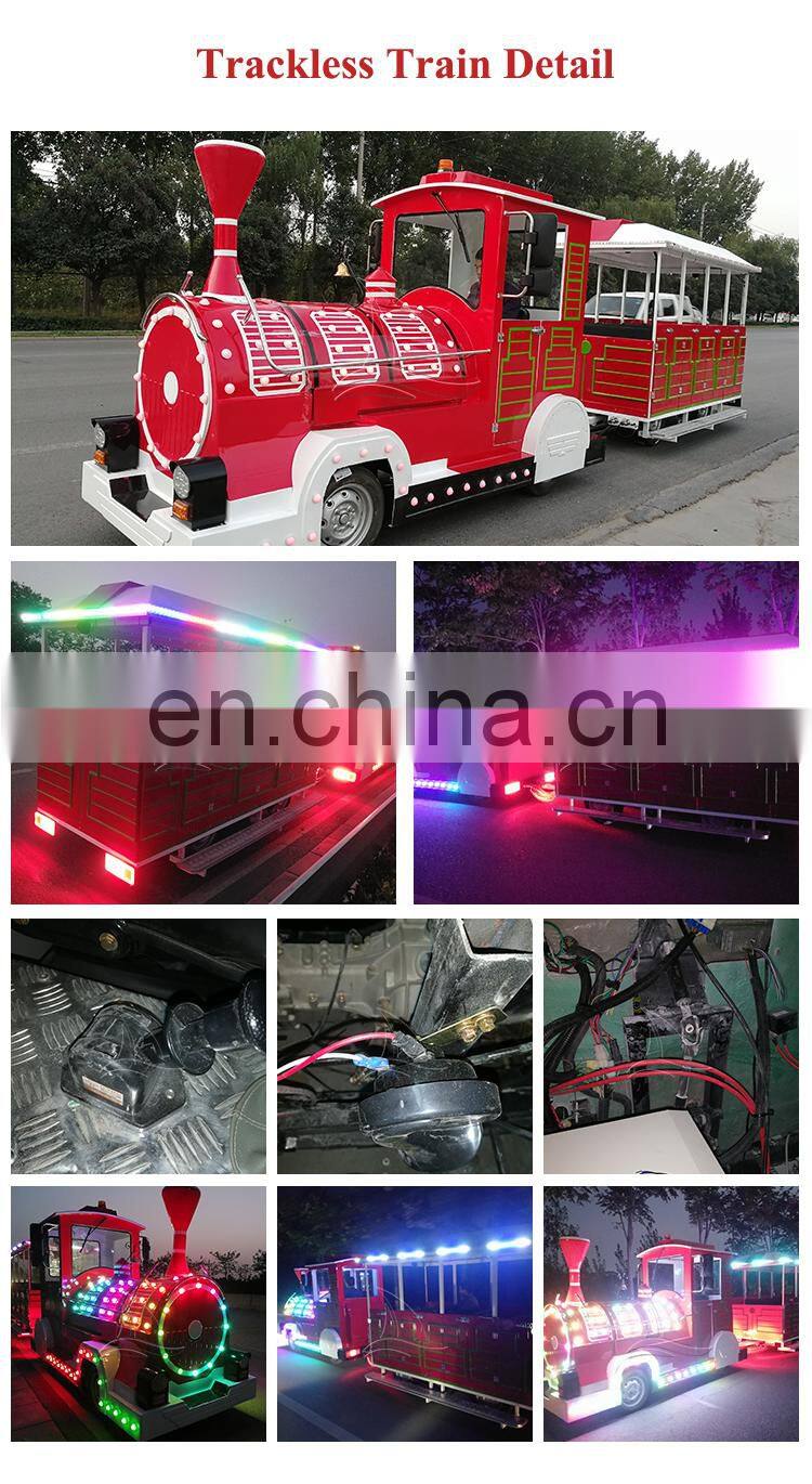 Amusement Cartoon Electric Track Train Playground Equipment Popular Trackless Train For Sale