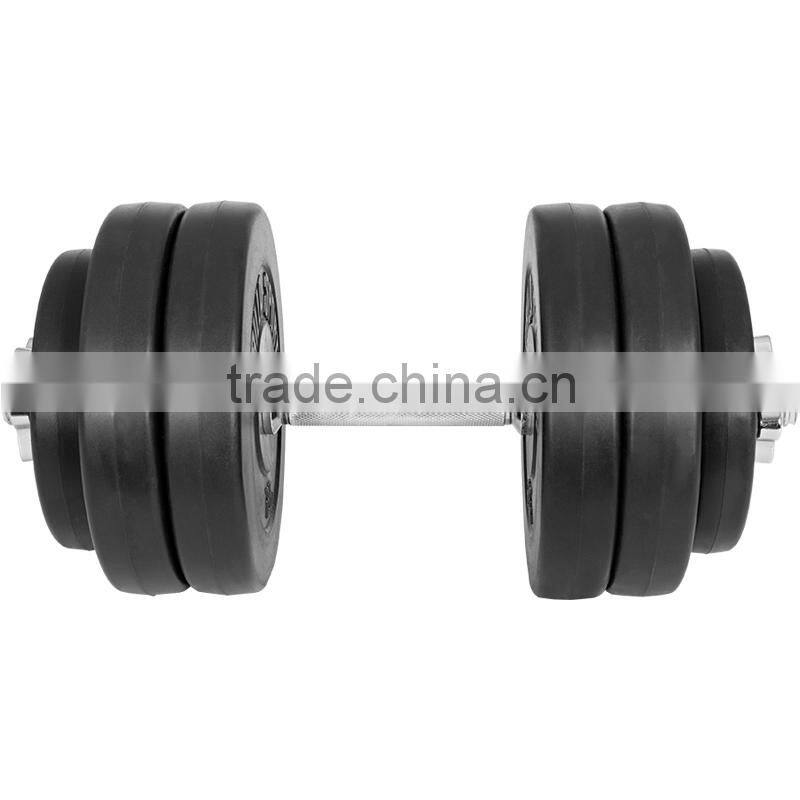 plastic coating weight plates & bars with star collars 30kg weight lifting