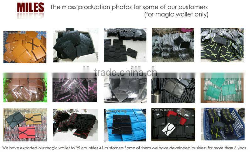 Elastic distressed leather magic wallet