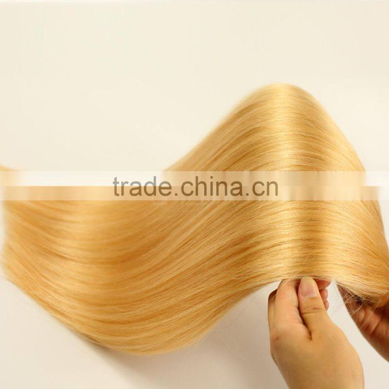 160g 180g 220g 260g full head human remy hair blond clip in hair weaves