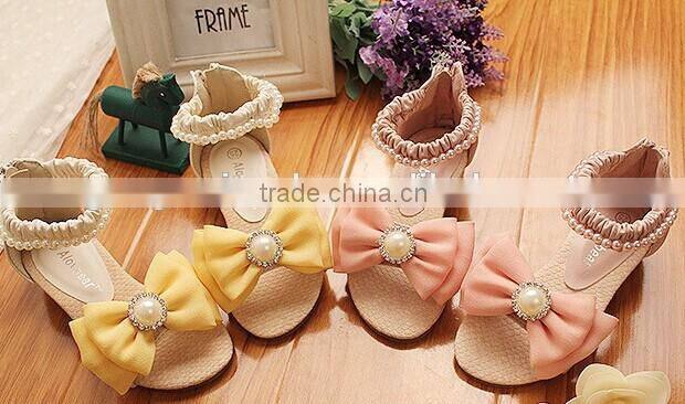 2014 NEW Lace Girl Princess Shoes Pretty Pearl Girl Sandals