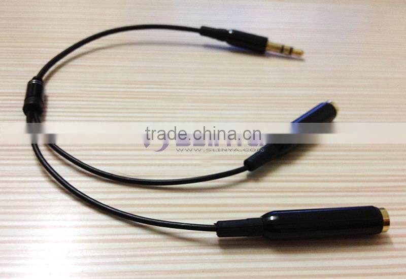 Male to 2 Female 3.5mm Earphone Headphone Splitter Extension Audio Cable Adapter For Lovers