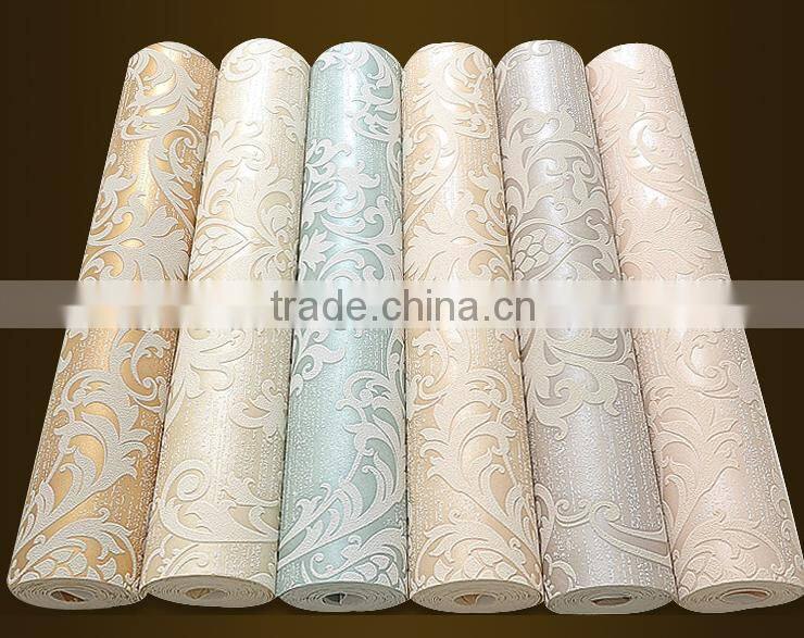 European style luxury non-woven embossment print wall paper