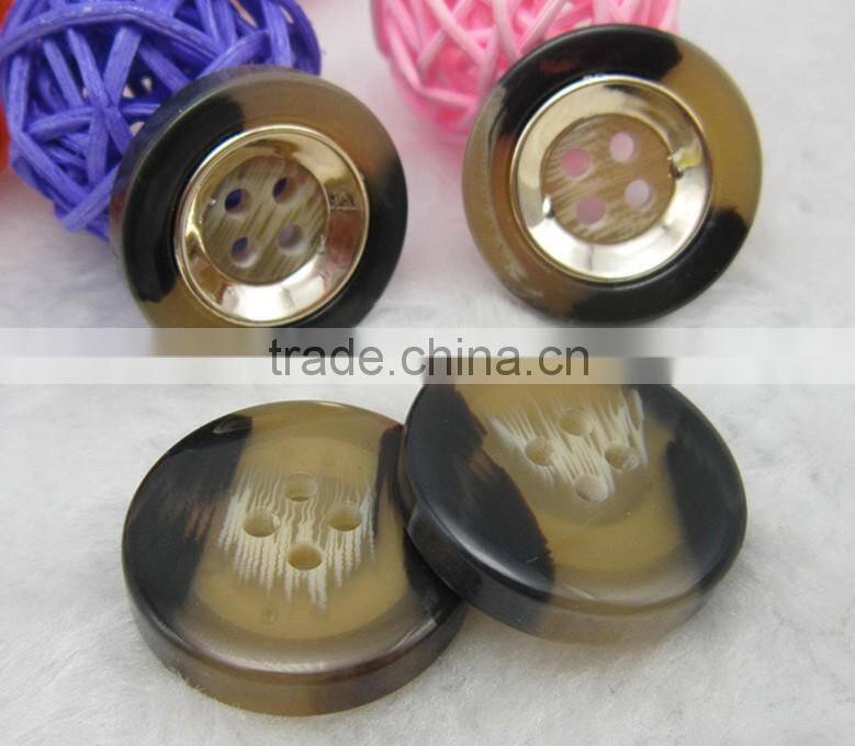 Sedex Audited Factory 2 Pillar zamac polyester button, vacuum plating polyester button