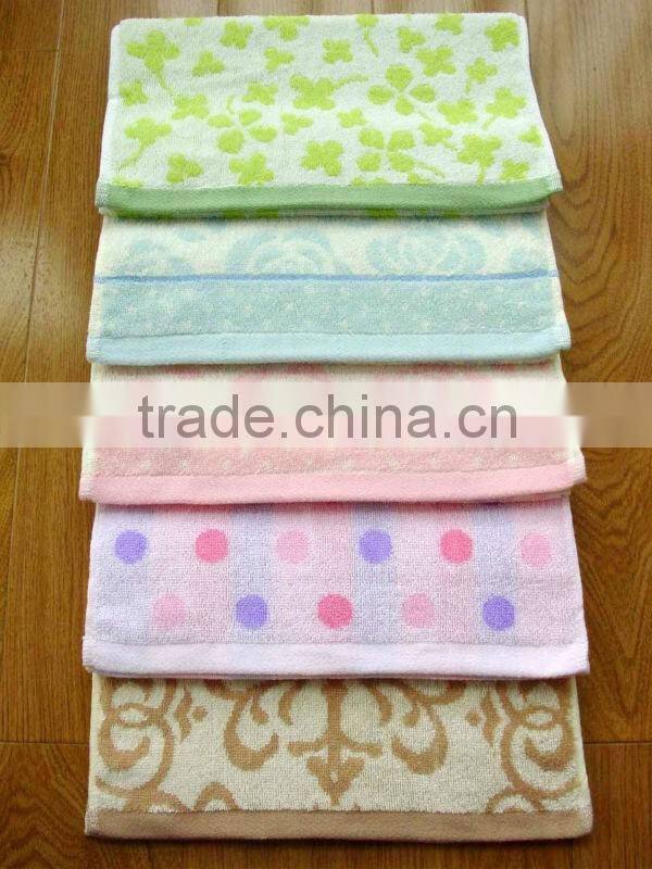 High quality 100% cotton organic satin border bath towel 100% cotton