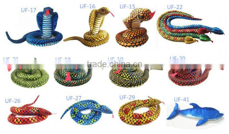 yiwu factory Wholesale lifelike stuffed cobra animal toy