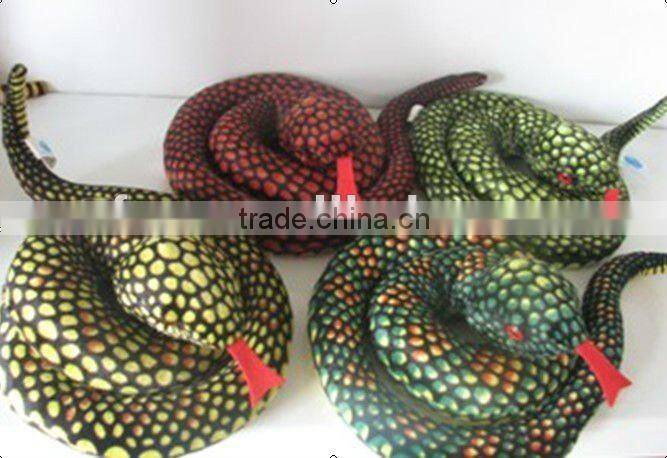 280cm lovely cotton print plush cartoon lifelike soft snake toy