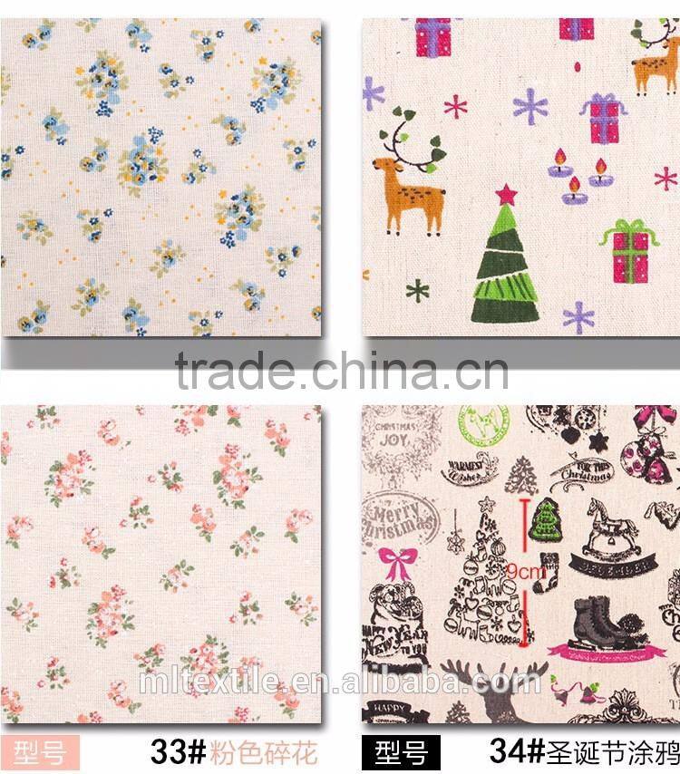 digital printed Cotton Linen home decoration fabric