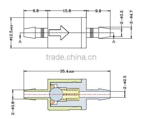 1/8" Long hose barb One Way Valve SCV1602CVL