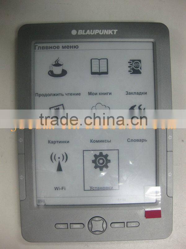 Hot seller! 6 inch e ink ebook with wifi support 802.11b/g touch screen 4Gmemory built-in made in china