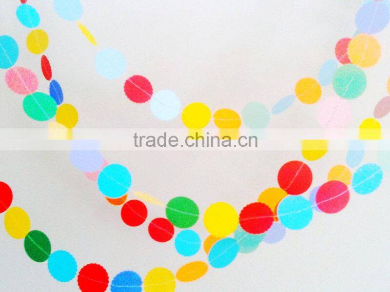 HOT!purple circle paper garland for home baby show decorations