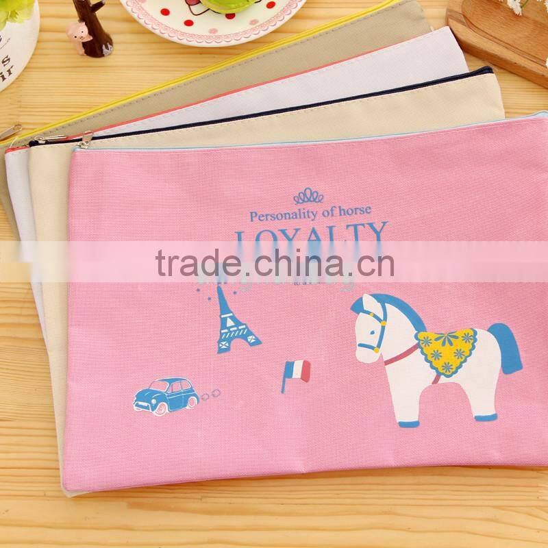 2015 cute cartoon Factory wholesale eco friendly oxford file bag, documents pouch