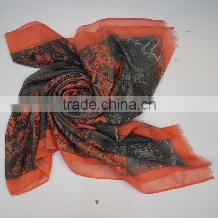 korean fashion flower printing scarf OEM scarves
