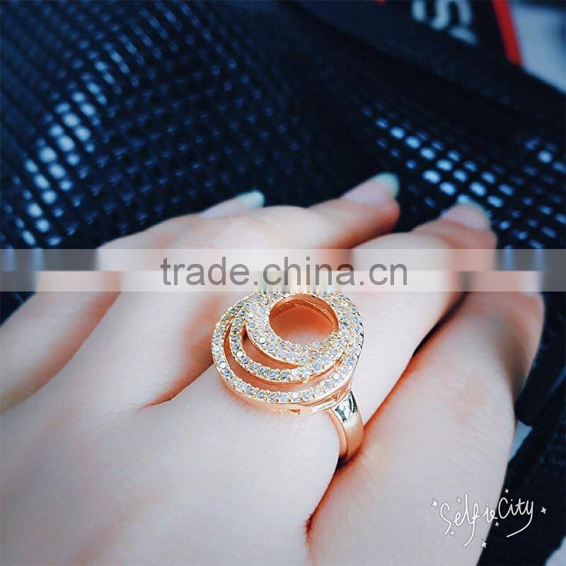 Fashionable dubai 18k gold plated jewelry , CZ pave diamond jewelry