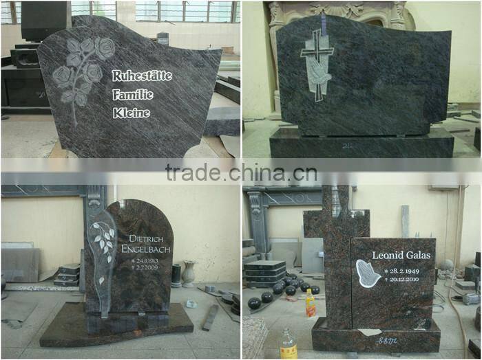 European style book shape granite tombstone