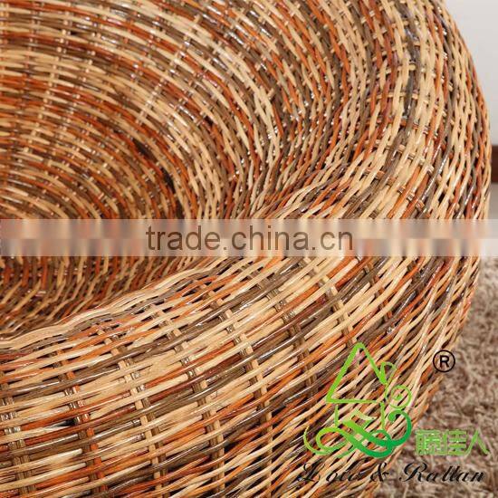 Natural Rattan Cane Wicker Round Lounge Sofa Chair