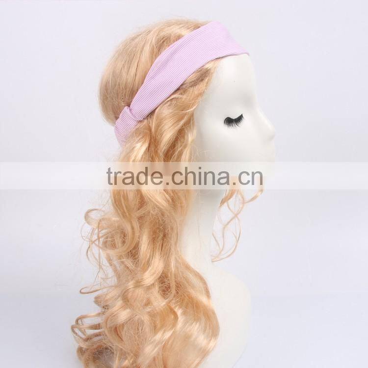 turban women sport elastic head band yoga stripe hair band for relax or shower