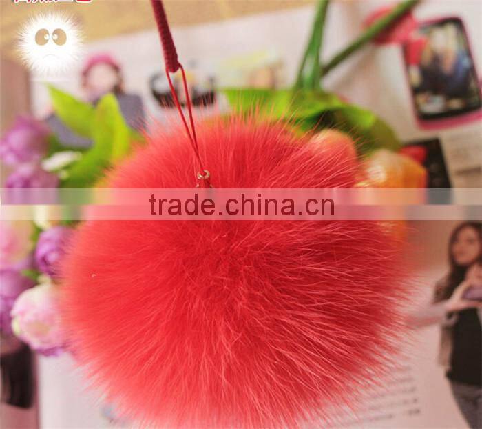 New design genuine fox fur ball for keychain bag toy Accessories