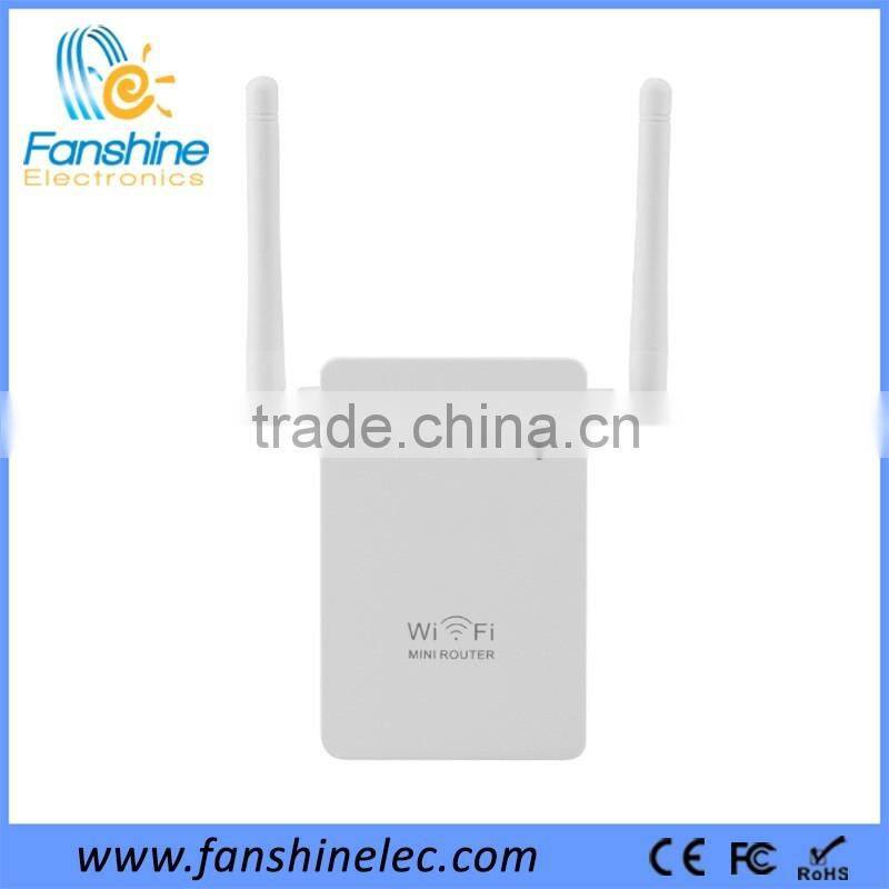 Fanshine Outdoor Mini Wireless Range Extender Wifi Repeater with Double Antenan