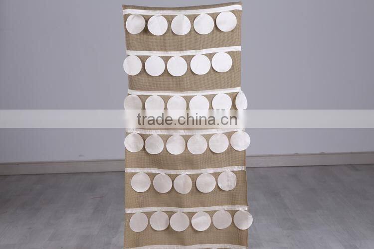 2015 New style burlap and patal taffeta chair cover wholesale