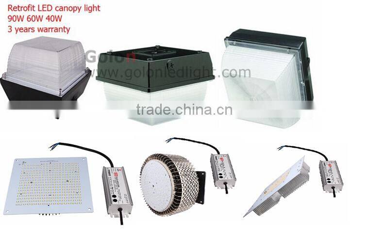 DLC LED canopy light 75W retrofit round LED gas station light UL approval,5 years warranty retrofit led canopy light