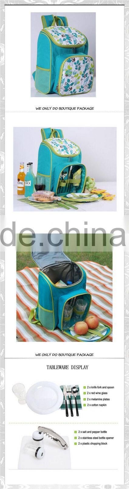 Portable 2 Person Picnic Set, Backpack Lunch Bag Set, Thermal Bag, Cooler Bag