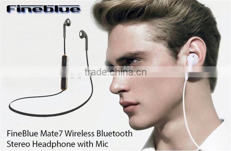 New Blutooth Headset Fineblue Mate7 Stereo Blutooth Headset Wireless Headphone Answer Call Listen Music Sport Headset