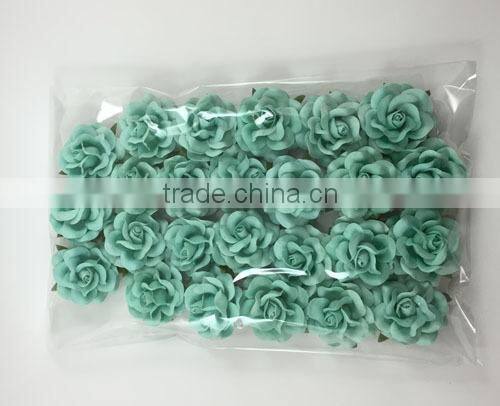 Aqua Blue large Handmade Mulberry Paper Flower, Wedding Party, Scrap-booking Crafts
