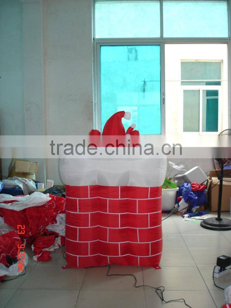 inflatable Christmas decoration Santa in chimney with up and down movement