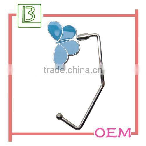 Heart shaped shinny rhinestones unfolding purse hook