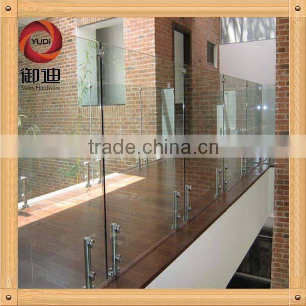 stainless steel glass balcony and stair railing
