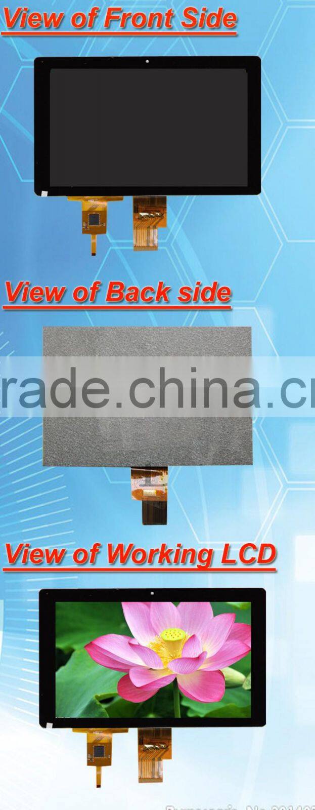 8inch 600nits 1024*600 high brightness capacitive touch screen display module with lvds interface