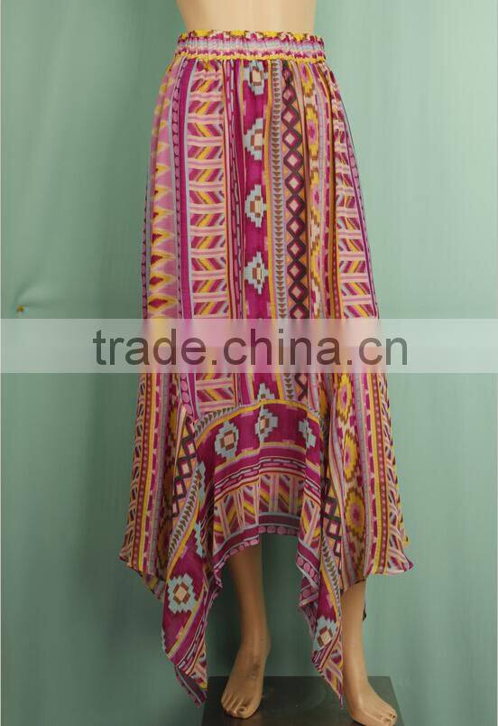 2016 newest two sides long colorful wholesale long printed bohemian skirts WS150331743