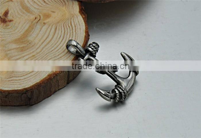 Kindy Jewelry new design JCN0322 stainless steel vintage anchor necklace pendant